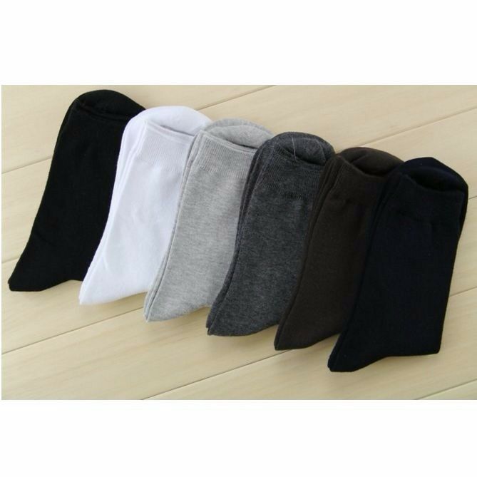 Mens Womens Socks Business Fashion Work Casual Pair Sock - Black White Dark Grey