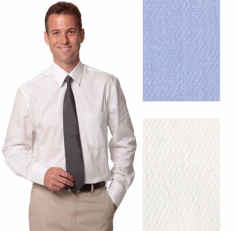 New Mens Fine Twill Long Sleeve Business Work Summer Casual Cotton Shirt