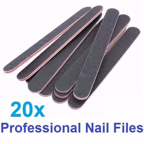 20 Pack X Professional Thick Straight Long Nail File Files Home Beauty Salon