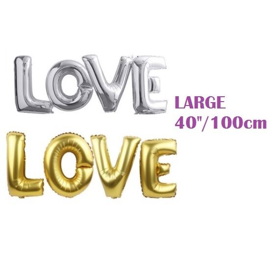Love Foil Helium Balloons Wedding Bridal Party Decoration Gold Silver Large 40''