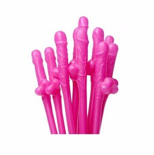 Pink Willy Penis Dick Dicky Drinking Bachelorette Hens Party Straws 10 20 & 30