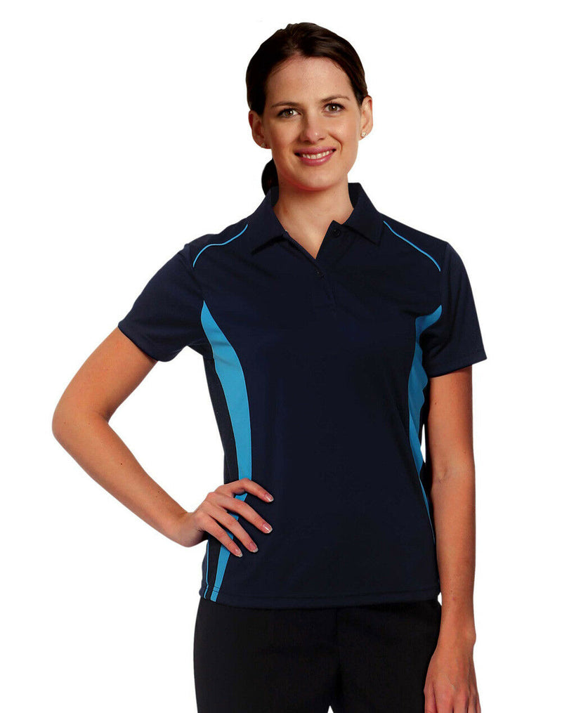 Ladies Womens Pursuit Polo Tshirt Top Cool Dry Tee Short Sleeve Contrast Panel