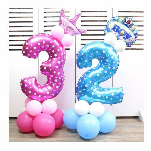 Large 100cm 40" Blue Foil Number Balloon Star Stars Kids Wedding Birthday Party