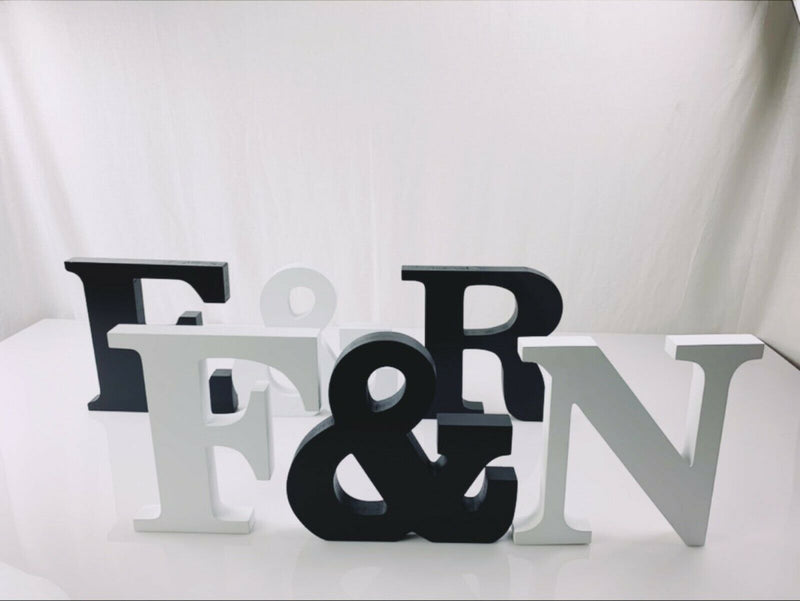 Wooden Letters Large 23cm Black Alphabet Wedding Home Birthday - &