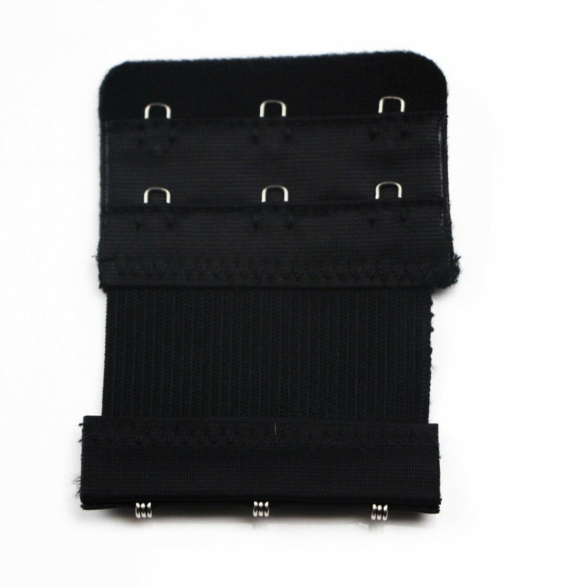 Bra Extender Extension 3 Hook Pack Of 3 Clip On Strap Elastic Black White Nude