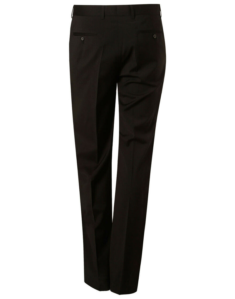 Mens Polyester Viscose Stretch Flexi Waist Pants Black 97 Suit Work Trousers