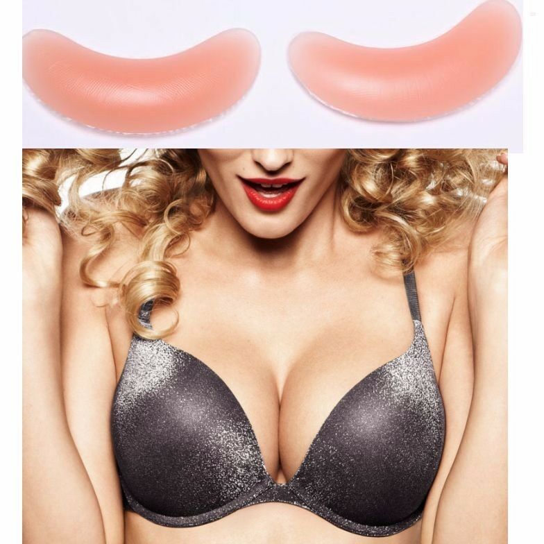 Womens Push Up Silicone Bra Inserts Breast Cleavage Chicken Fillets - Moon Shape