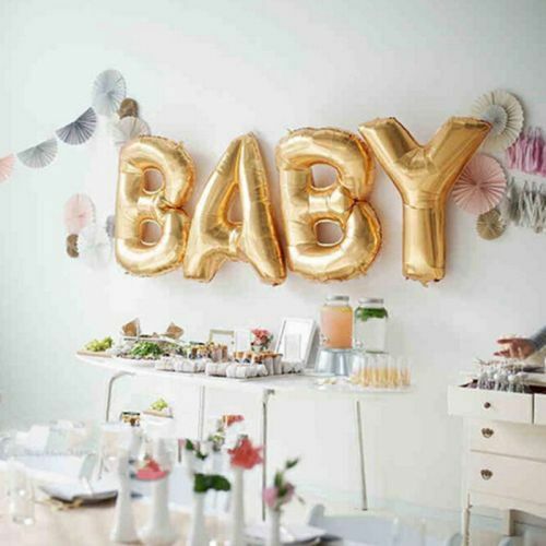 Baby Foil Balloons Shower Party Decorations Gold Silver Large Small