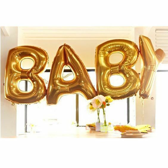 Baby Foil Balloons Shower Party Decorations Gold Silver Large Small