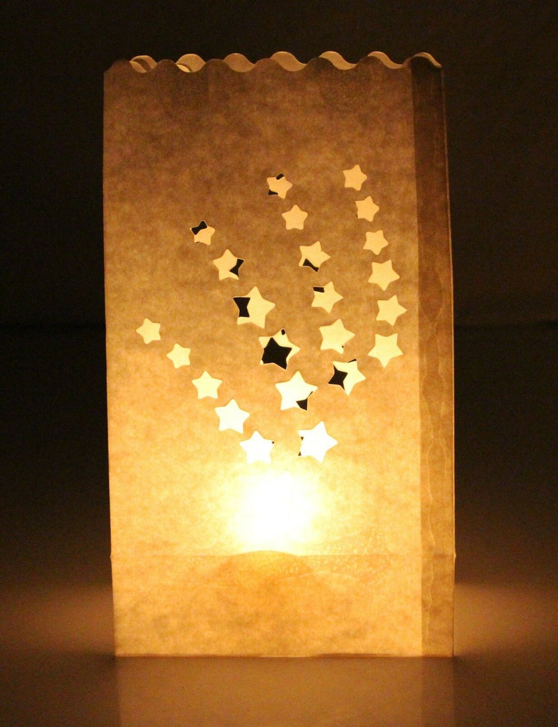 10 x Lantern Bags Tealight Wedding Party Decoration Bag - Shooting Stars