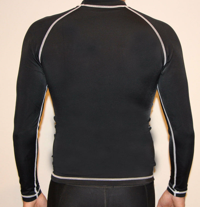 Mens Black Compression Long Sleeve Gym Sports Training Running Muscle Tee Top