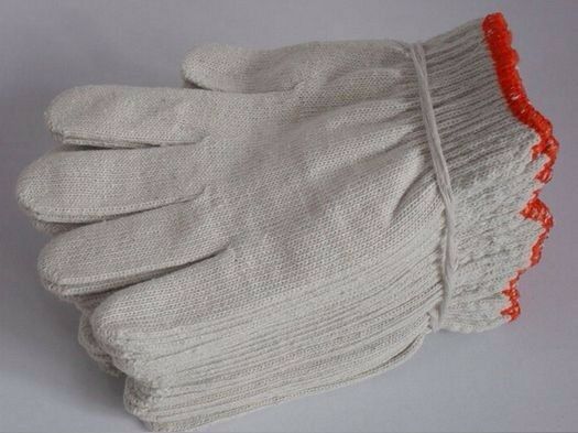 24 Pairs Pack X White Red Work Poly/Cotton General Purpose Elastic Yarn Gloves