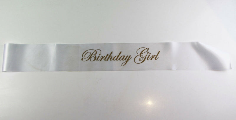 Birthday Sash - White & Gold - 18th 21st - 18 And Legal - Girl - Bitches