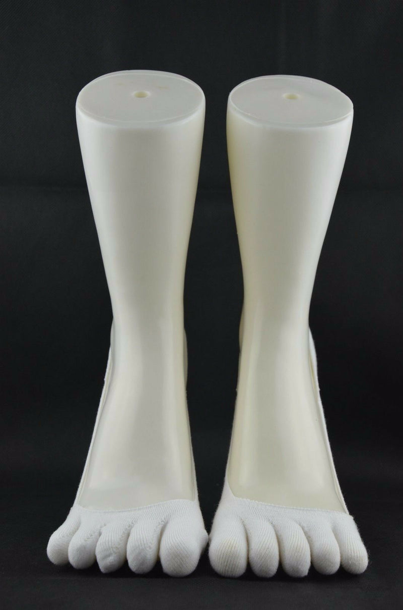 Womens Pair Invisible Anti Slip Five Toe Sock Footlets Sockettes White