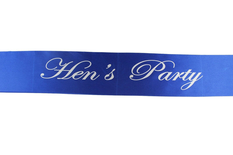 Sashes Hens Sash Party Bridal Electric Blue/Silver - Hen's Party