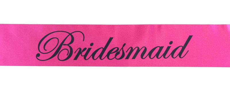Sashes Hens Night Party Bridal Hot Pink/Black - Bridesmaid
