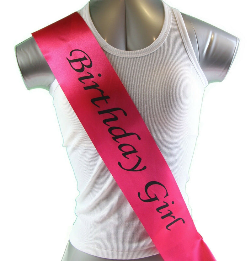 Birthday Sash - Pink & Black - 18th 21st - 18 And Legal - Girl - Bitches