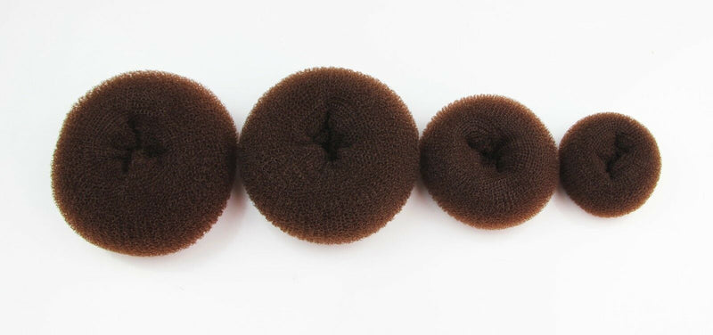 4 Pc X Hair Bun Donut Rings Ring Scrunchie Womens Girls Dance Black Brown Blonde