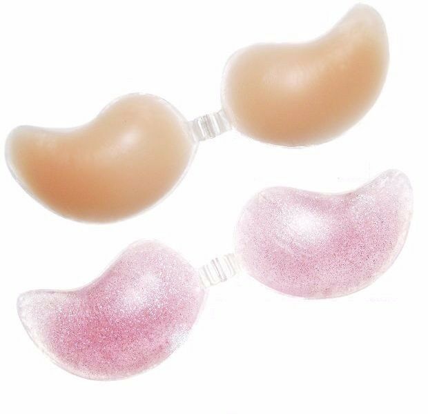 Womens Self Adhesive Silicone Nude Push Up Strapless Bra Winged Chicken Fillets