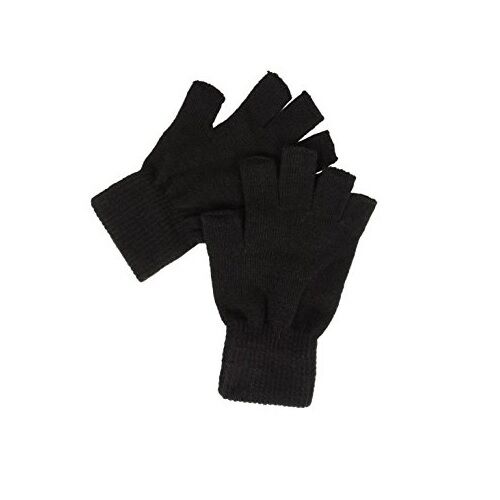 Fingerless Knitted Woven Gloves Winter Accessory Glove Black Navy Red Brown