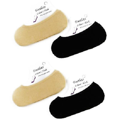 1 x Footlets Nude / Black Womens Footlet Sockettes Sockette Stockings Socks