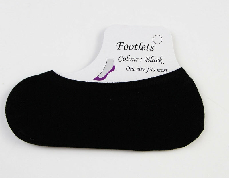 1 x Footlets Nude / Black Womens Footlet Sockettes Sockette Stockings Socks