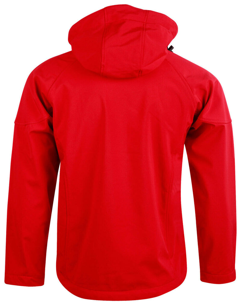 New Mens Aspen Softshell Hooded Jacket Warm Work Everyday Hood Soft Shell Pocket