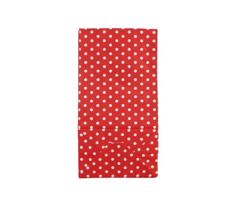 10 x Paper  Lolly Bags Large 23Cms Wedding Birthday Gift Polka Dots Red