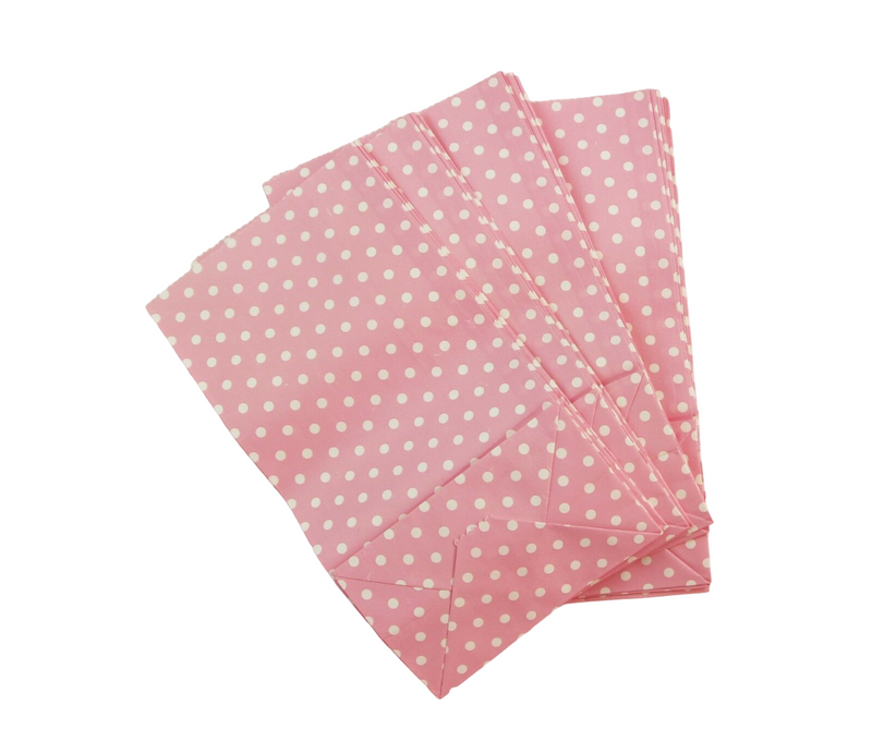 10 x Paper  Lolly Bags Large 23Cms Wedding Birthday Gift Polka Dots