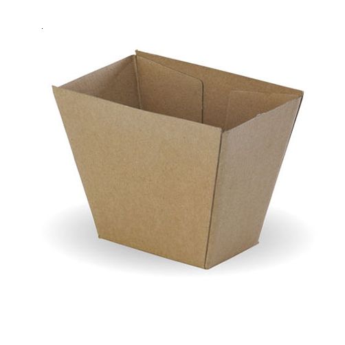 500 X Kraft Brown Disposable Chip Boxes Bulk Takeaway Party Chips Cups Box