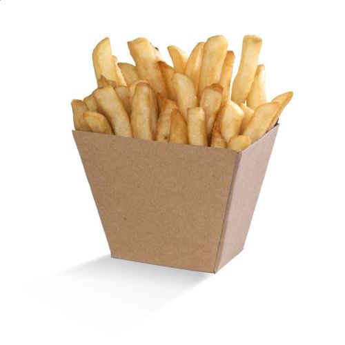 100 X Kraft Brown Disposable Chip Boxes Bulk Takeaway Party Chips Cups Box