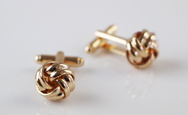 Mens Gold Knotted Cufflinks