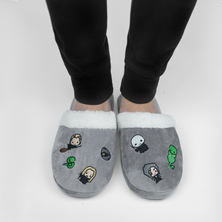 Mens Harry Potter Dark Arts Kawaii Slippers Kawaii Dark Arts - Grey