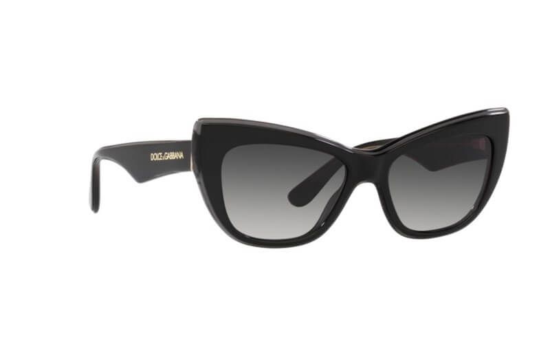 Womens Dolce & Gabbana Sunglasses Dg4417 Black/ Transparent Grey Gradient Sunnies
