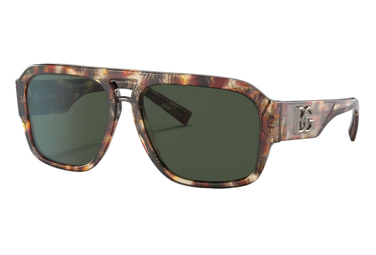 Mens Dolce & Gabbana DG4403 Polarized Sunglasses Red Havana/Dark Green Polar