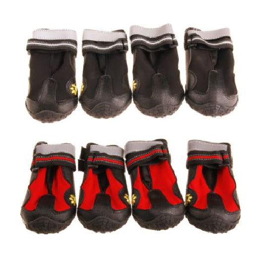 Dog Boots Shoes Puppy Pet High Performance Booties Paw Protection Black Red New