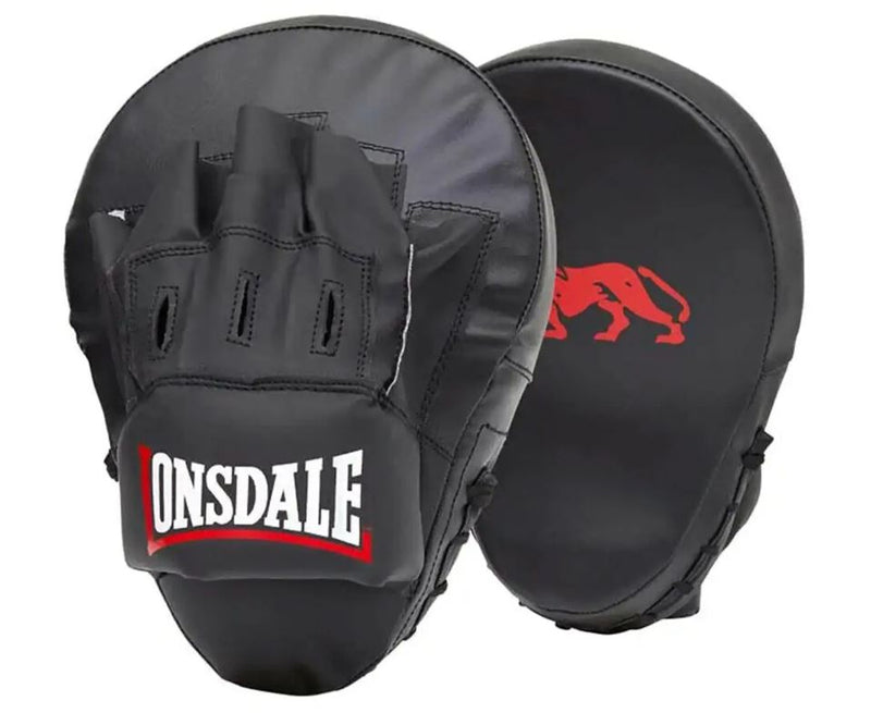 Lonsdale Glove & Mitt Combo Set Boxing Box Gym Training Black