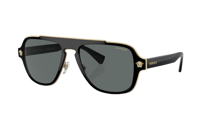 Mens Versace Sunglasses Ve2199 Black/ Dark Grey Polar Polarized Sunnies