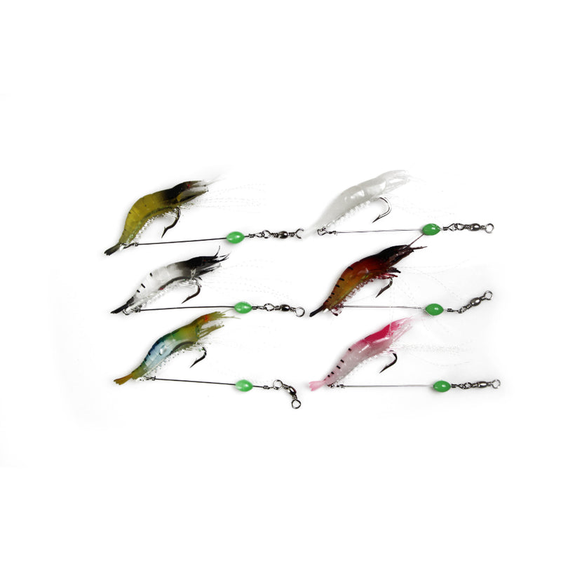 12 X Plastic Fishing Lures Soft Tackle Prawn Shrimp Flathead Bream Cod Bass Glow