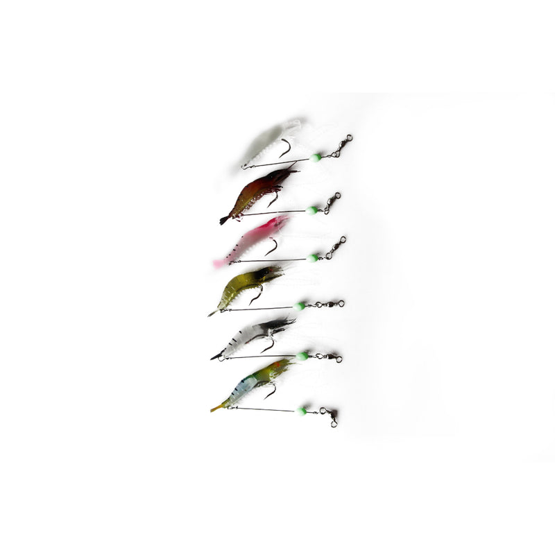 12 X Plastic Fishing Lures Soft Tackle Prawn Shrimp Flathead Bream Cod Bass Glow