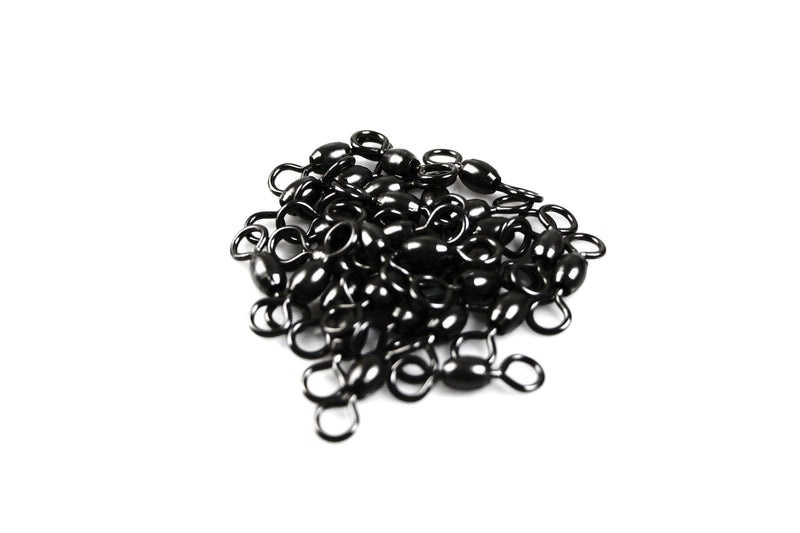 300Pcs X Black Brass Barrel Fishing Swivel Ball Bearing Tackle Swivels