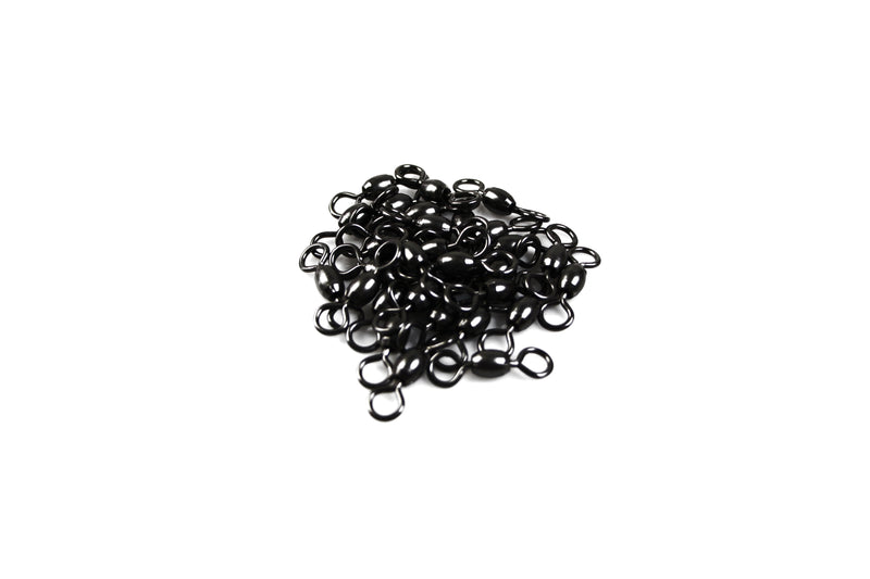 300Pcs X Black Brass Barrel Fishing Swivel Ball Bearing Tackle Swivels