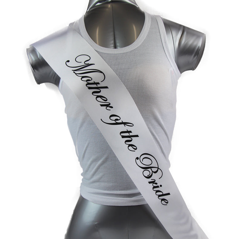 Sashes Hens Sash Party Bridal White/Black - Mother Of The Bride