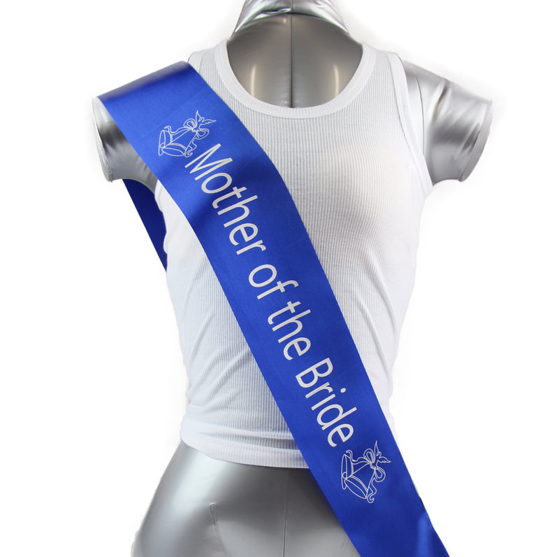 Bridal Hens Night Sash Party Electric Blue/Silver - Mother Of The Bride