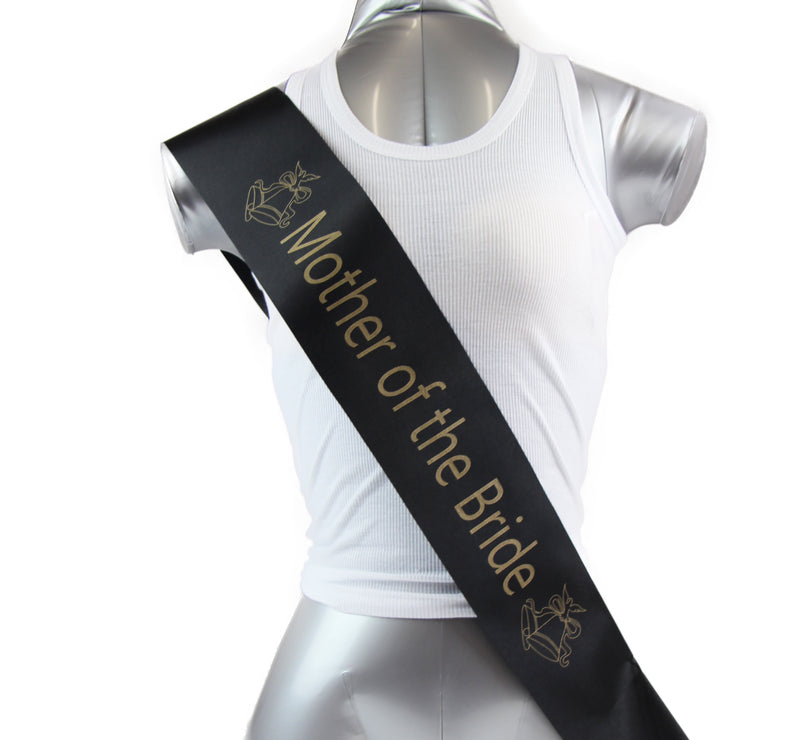 Bridal Hens Night Sash Party Black/Gold - Mother Of The Bride