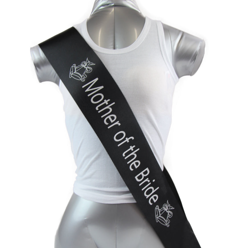 Bridal Hens Night Sash Party Black/Silver - Mother Of The Bride