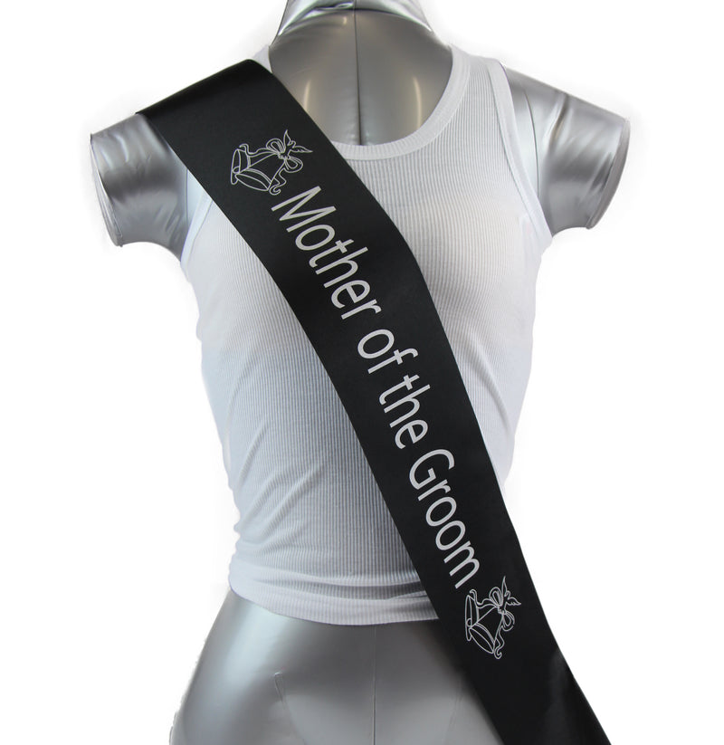 Bridal Hens Night Sash Party Black/Silver - Mother Of The Groom