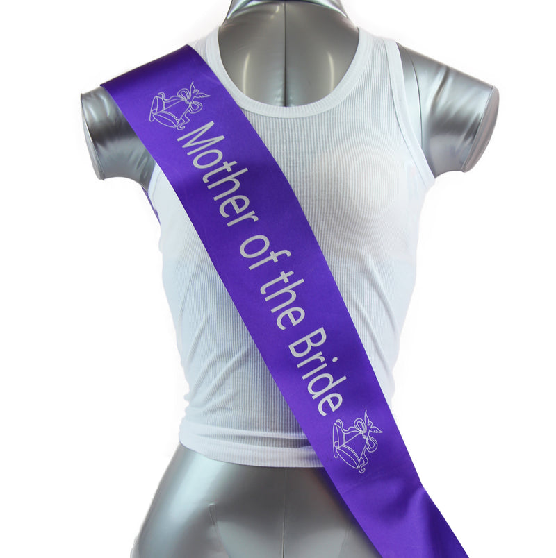 Bridal Hens Night Sash Party Purple/Silver - Mother Of The Bride