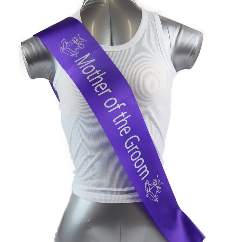 Bridal Hens Night Sash Party Purple/Silver - Mother Of The Groom