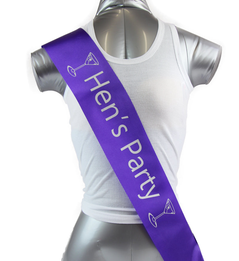 Bridal Hens Night Sash Party Purple/Silver - Hen's Party